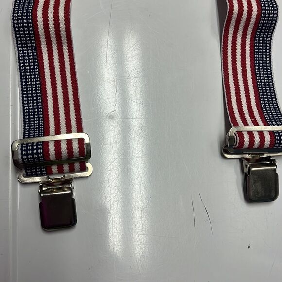Custom Leather Craft Americana Adjustable No. 110 Suspenders Silver-Tone Clips - Picture 14 of 15